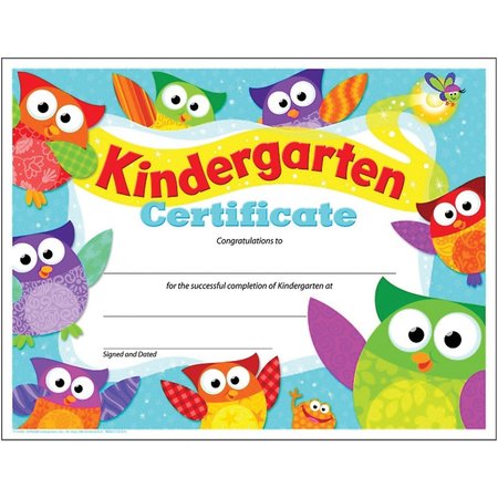 TREND ENTERPRISES Kindergarten Certificate Owl-Stars?, PK180 T17009